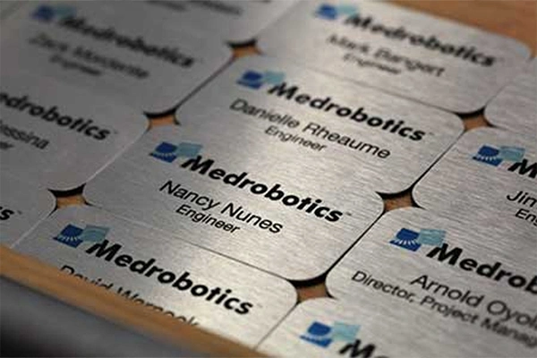 Custom adhesive metal labels for product and equipment identification
