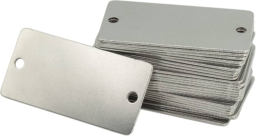 Metal nameplates in various thicknesses from thin flexible gauge to rigid heavy plate