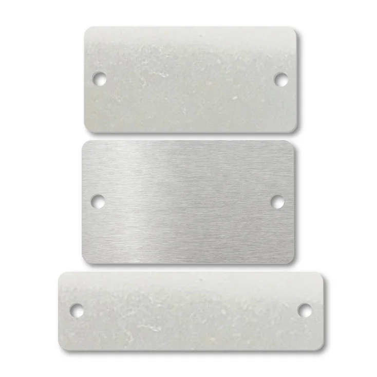 Adhesive Metal Equipment Nameplates surface finish and marking detail | Himgo