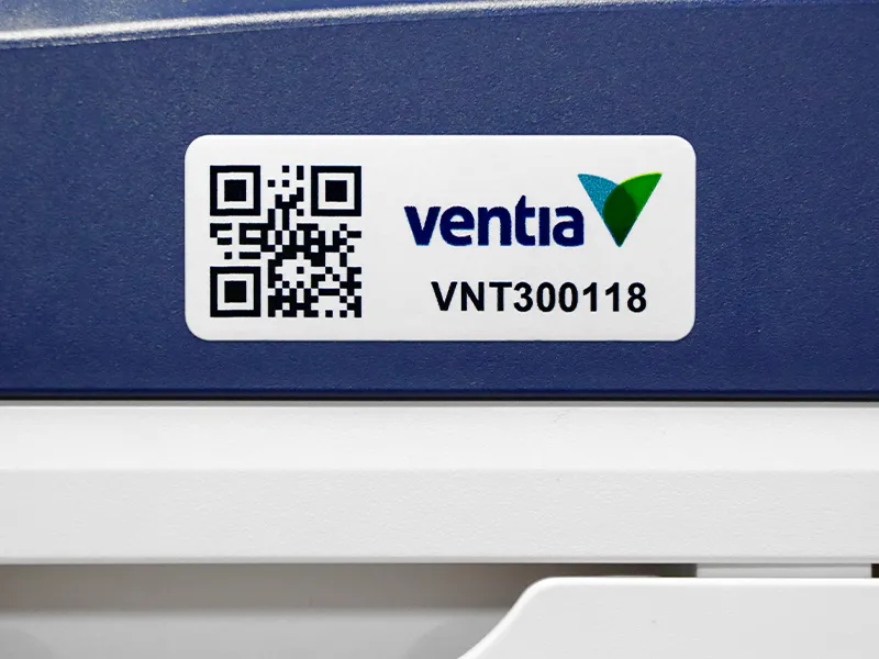 Adhesive QR Code Metal Asset Tags surface finish and marking detail | Himgo