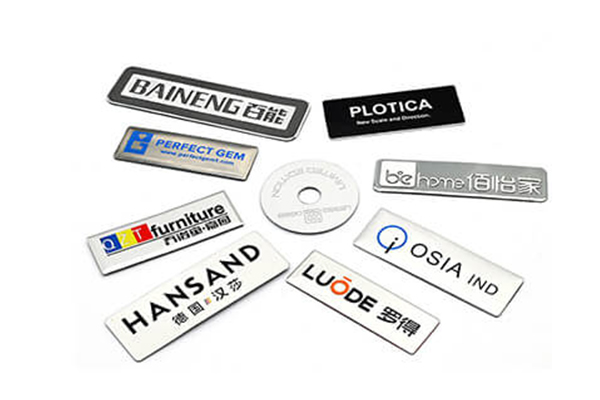 Aluminum Metal Logo Plates surface finish and marking detail | Himgo