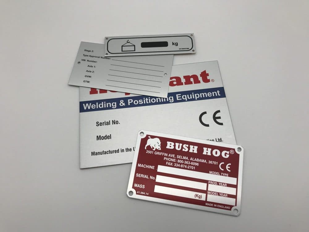 Brushed Aluminum Nameplates
