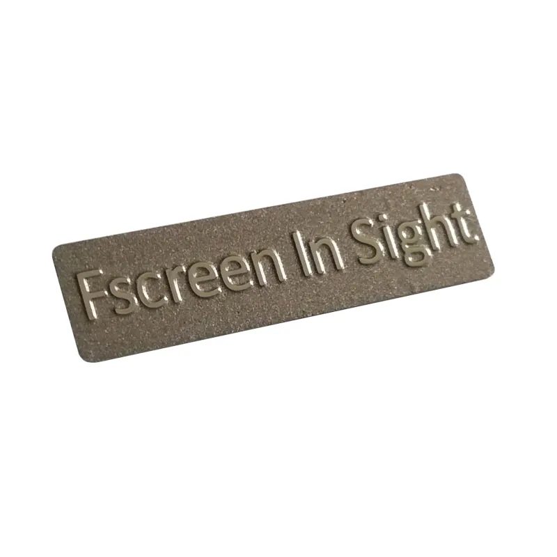 Brushed Metal Logo Plates surface finish and marking detail | Himgo