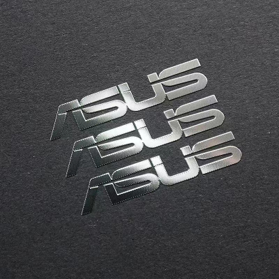 Brushed Metal Logo Stickers