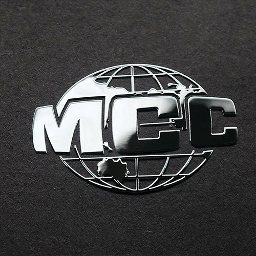 Brushed Metal Logo Stickers surface finish and marking detail | Himgo