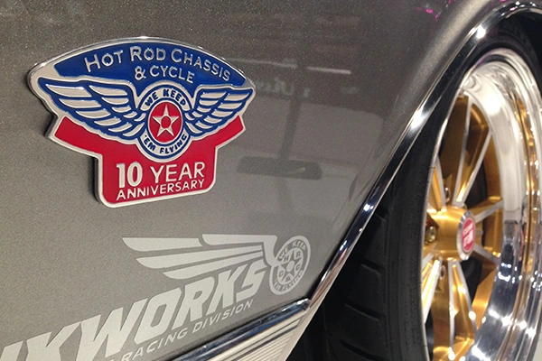 Custom Brand Metal Badges surface finish and marking detail | Himgo
