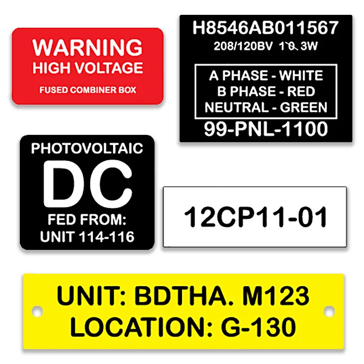 Engraved Model Number Labels