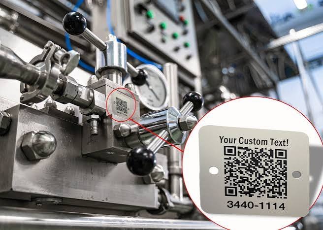 Industrial QR Code Metal Plates surface finish and marking detail | Himgo