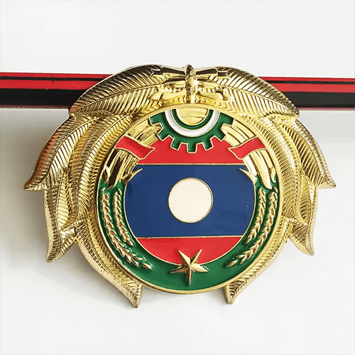Pin Mount Metal Badges surface finish and marking detail | Himgo