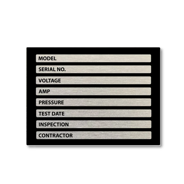 Printed Aluminum Nameplates