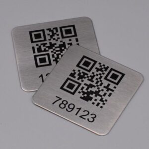 QR Code Aluminum Asset Tags manufactured by Himgo