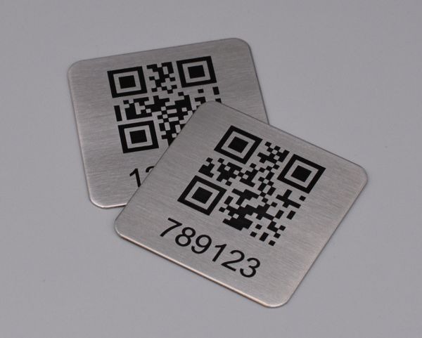 QR Code Aluminum Asset Tags manufactured by Himgo