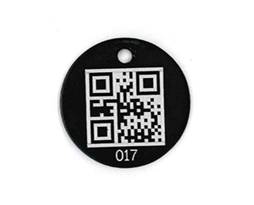 Small QR Code Metal Asset Tags manufactured by Himgo