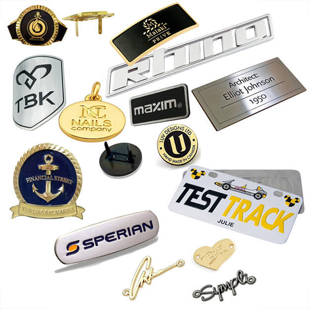 Thin Raised Metal Stickers surface finish and marking detail | Himgo